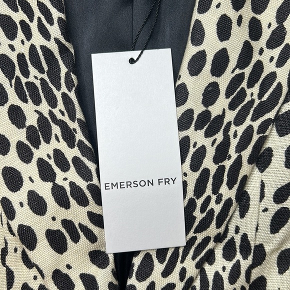 Emerson Fry Wingtip Spotted Snow Leopard Linen Trench Coat NWT Size 00 - Picture 16 of 16